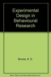 Experimental design in behavioural research